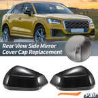 1 Pair Rearview Mirror Cover Cap Black Carbon Fiber for Audi Q2 SQ2 Q3 RSQ3 (2016–2023)