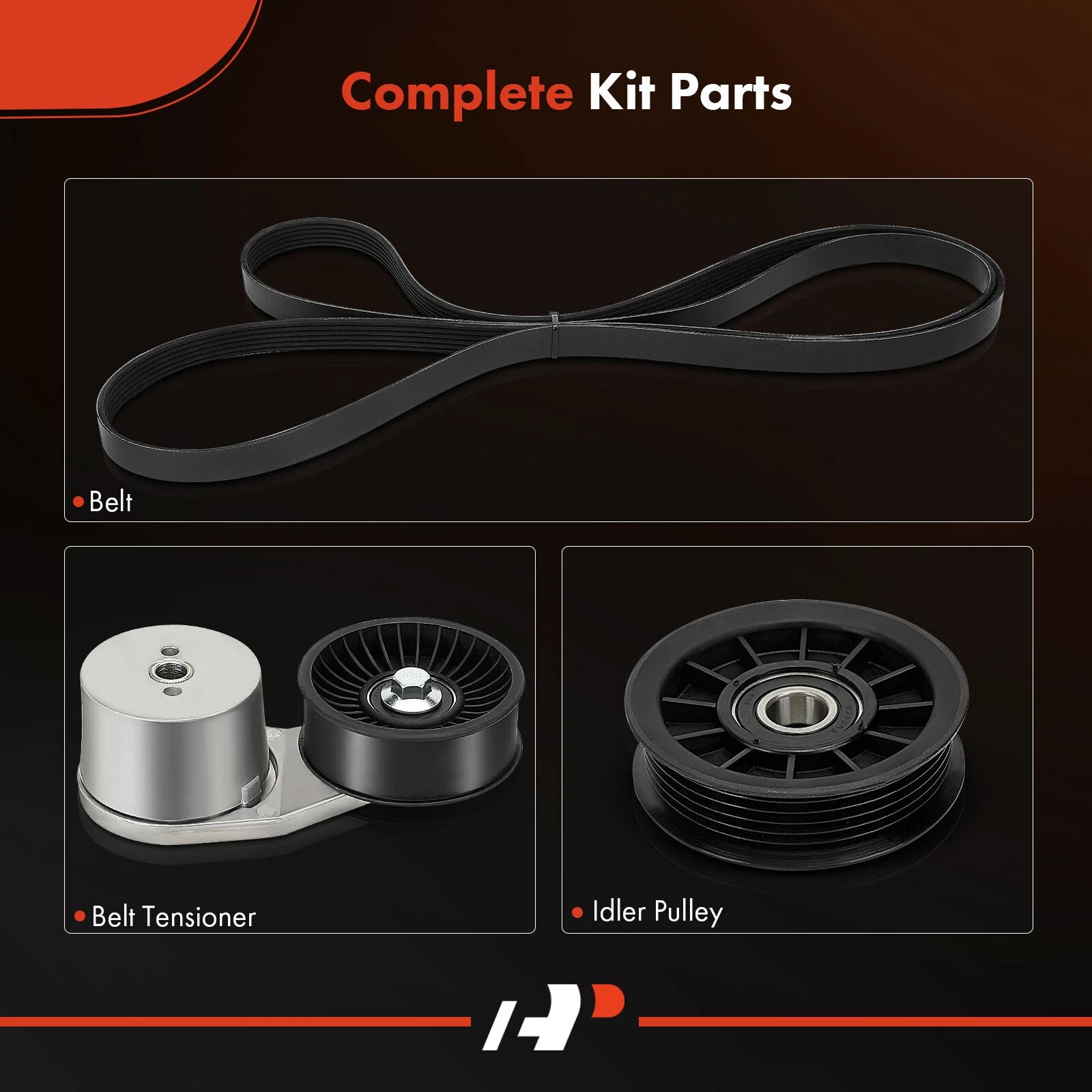 3X Serpentine Belt Drive Component Kit for Chevrolet R2500 C3500 K3500 (1990–2000)
