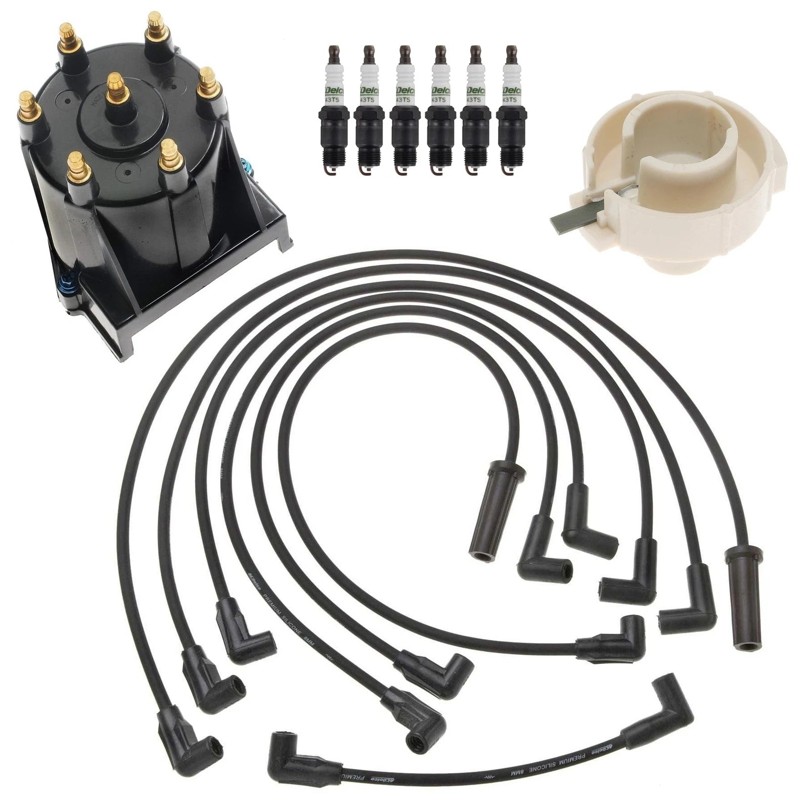 ACDelco Ignition Kit for GMC Chevy VIN Z (Includes Rotor, Cap, Wires, Plugs)
