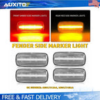 Set of 4 Clear LED Side Marker Lights for Dodge Ram 2500 3500 (2010–2018)