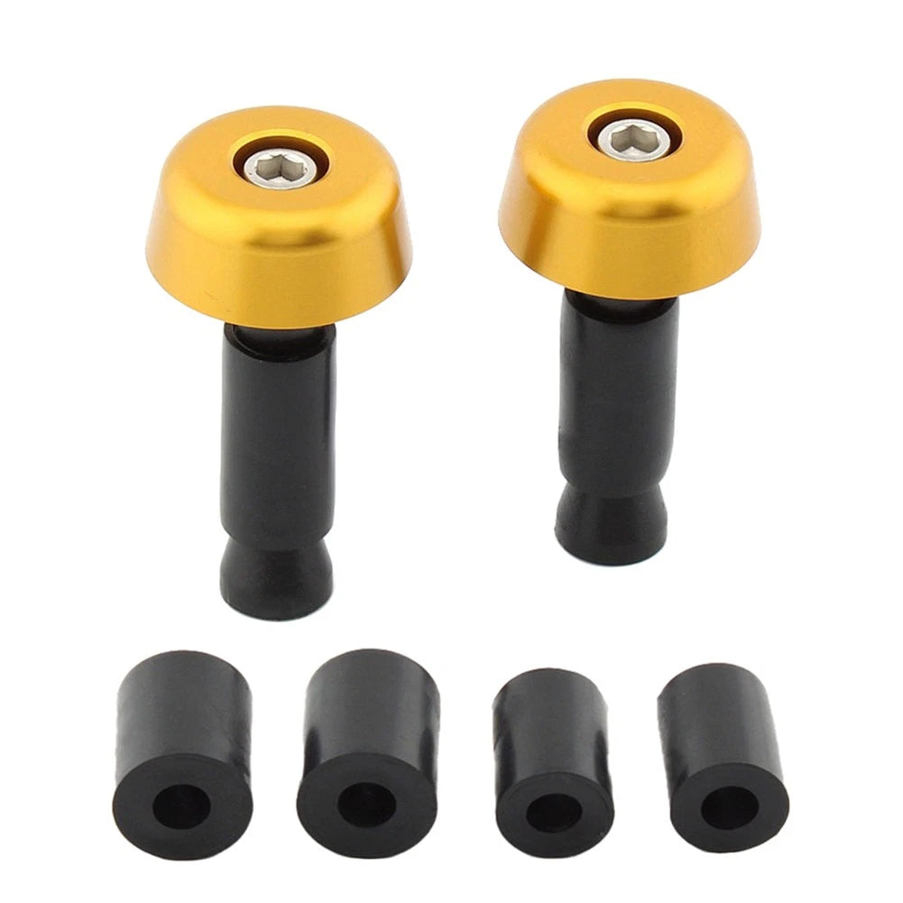 Handlebar Grips & End Caps for Universal Motorcycle (0.5in/12.7MM) Gold