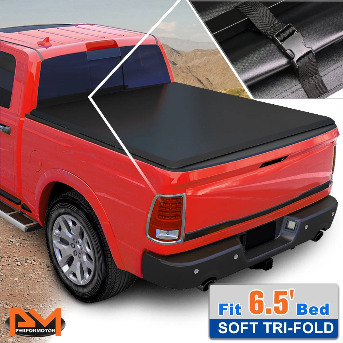 Vinyl Soft Top Tri-Fold Tonneau Cover for Tundra Pickup (2007–2018) 6.5ft