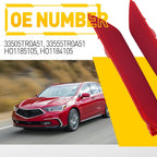 Set of 2 Red Lens Rear Bumper Lower Reflectors for Honda Civic (2013–2015)