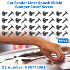 40 Pcs Fender Liner Splash Shield Bumper Cover Screw for Audi A3 (2006–2013)
