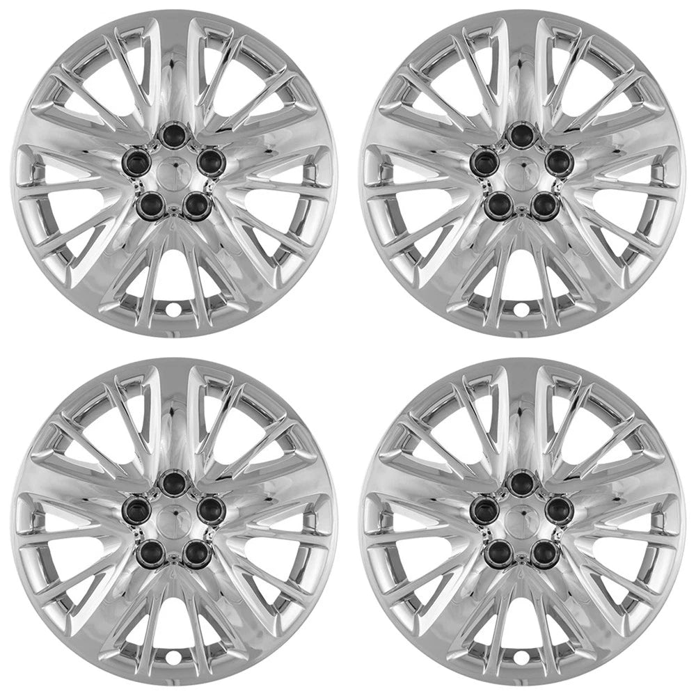 18' Screw-on Chrome Wheel Cover Hubcaps for 2014-2017 Chevy Impala