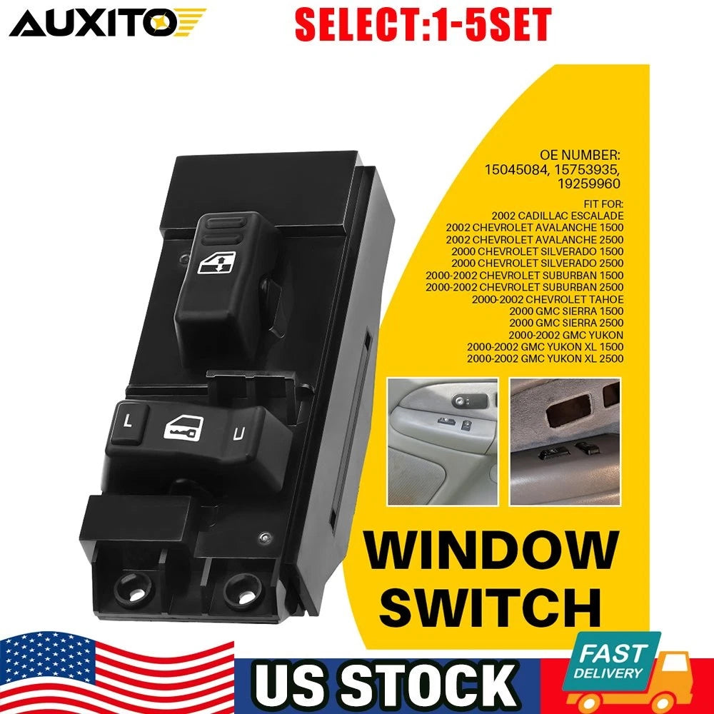 12-Pin Front Passenger Window Door Lock Switch for GMC Sierra Yukon (2011–2014)