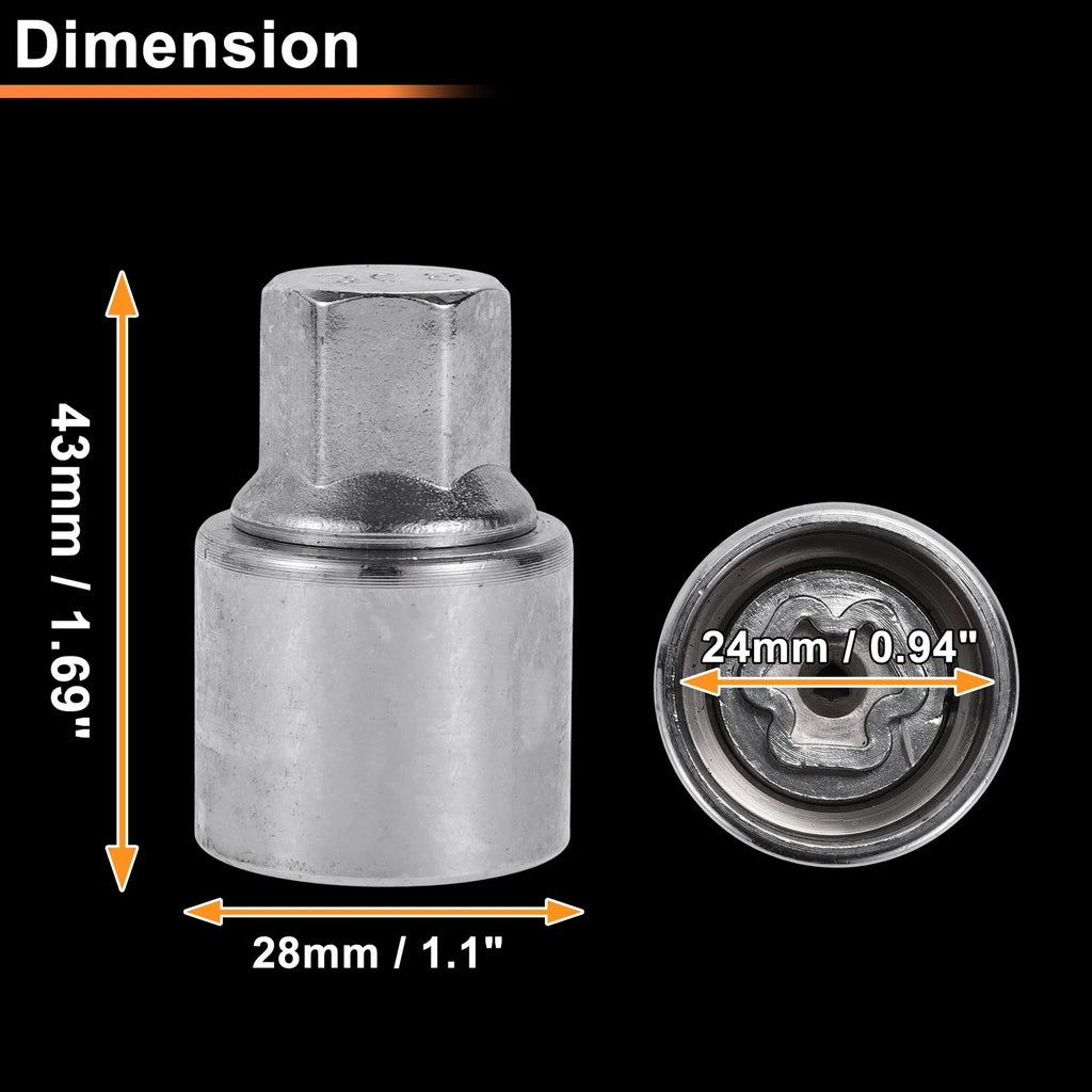 308 Wheel Lock Lug Nut for Mercedes-Benz (Locking Nut Key Socket)