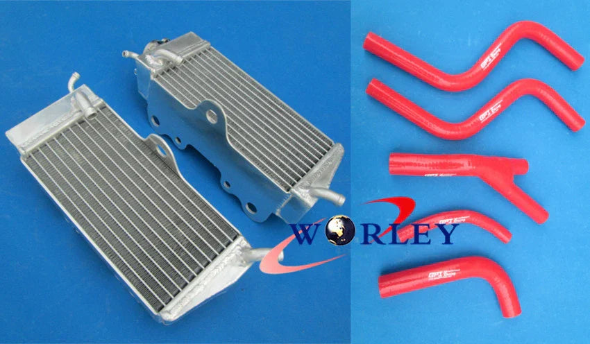 Aluminum Radiator + Blue Hose for Honda CR250R CR250 (1985-1987)