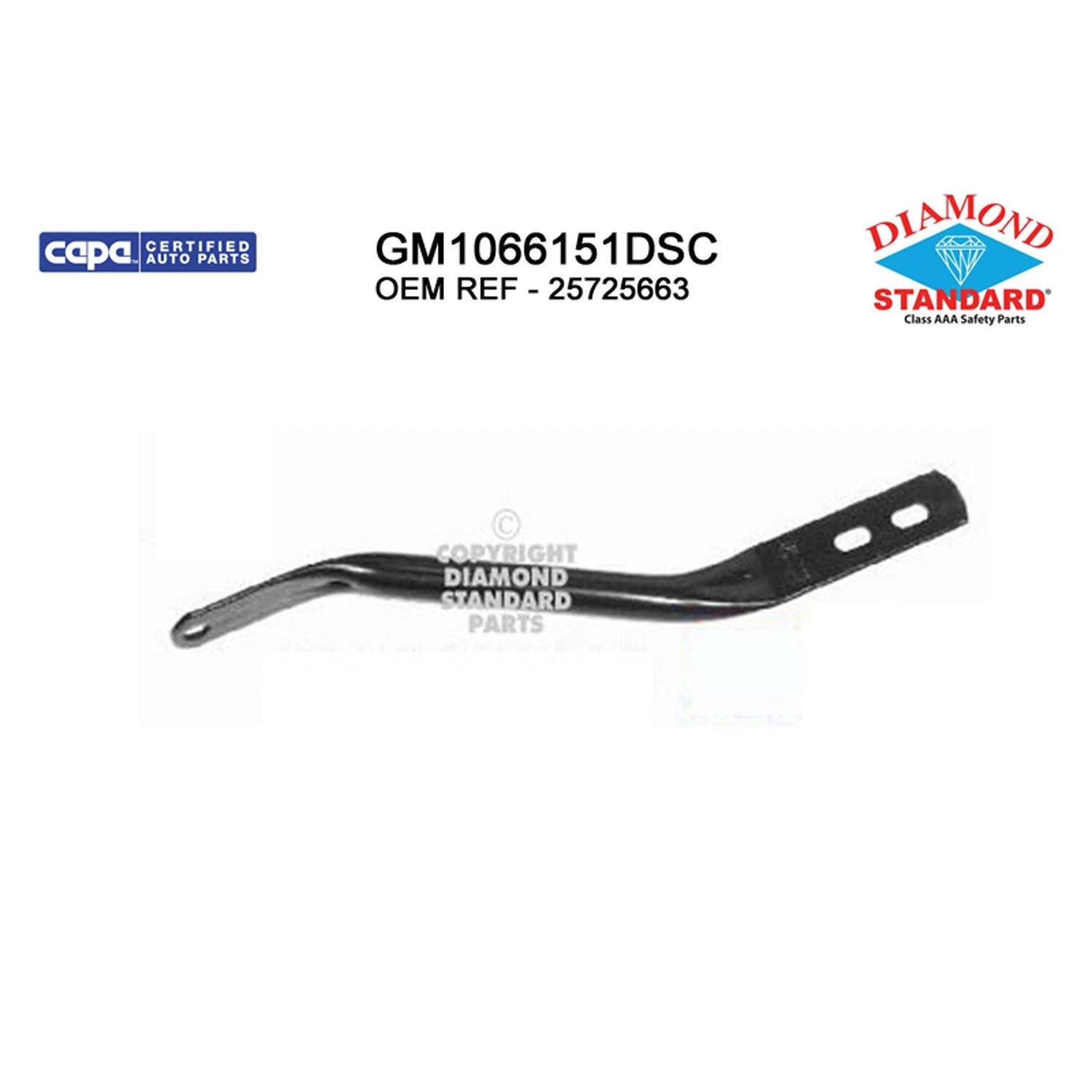 Replacement Steel Driver/Passenger Side Front Bumper Face Bar Outer Brace