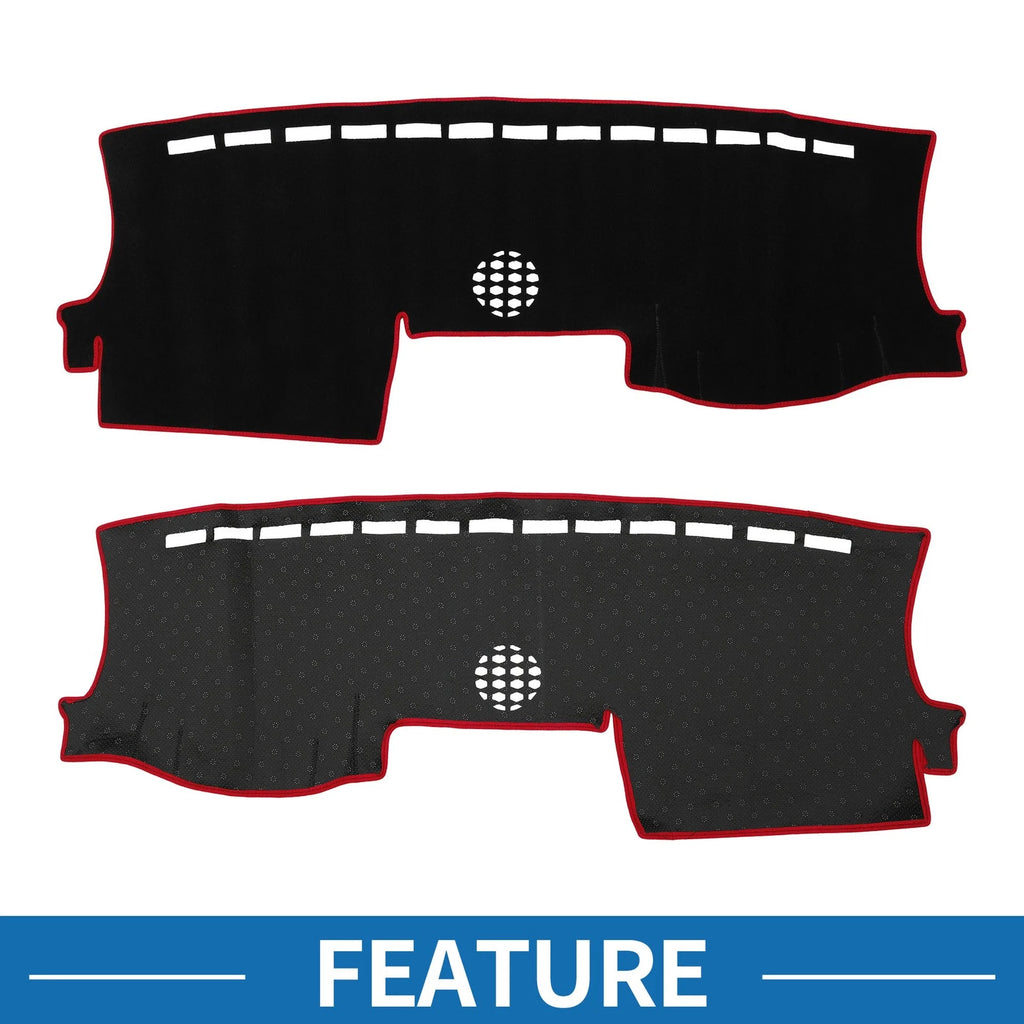Dashboard Cover Mat for Ford Ranger (2024) - Sun Protector Pad Black Red