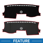Dashboard Cover Mat for Ford Ranger (2024) - Sun Protector Pad Black Red