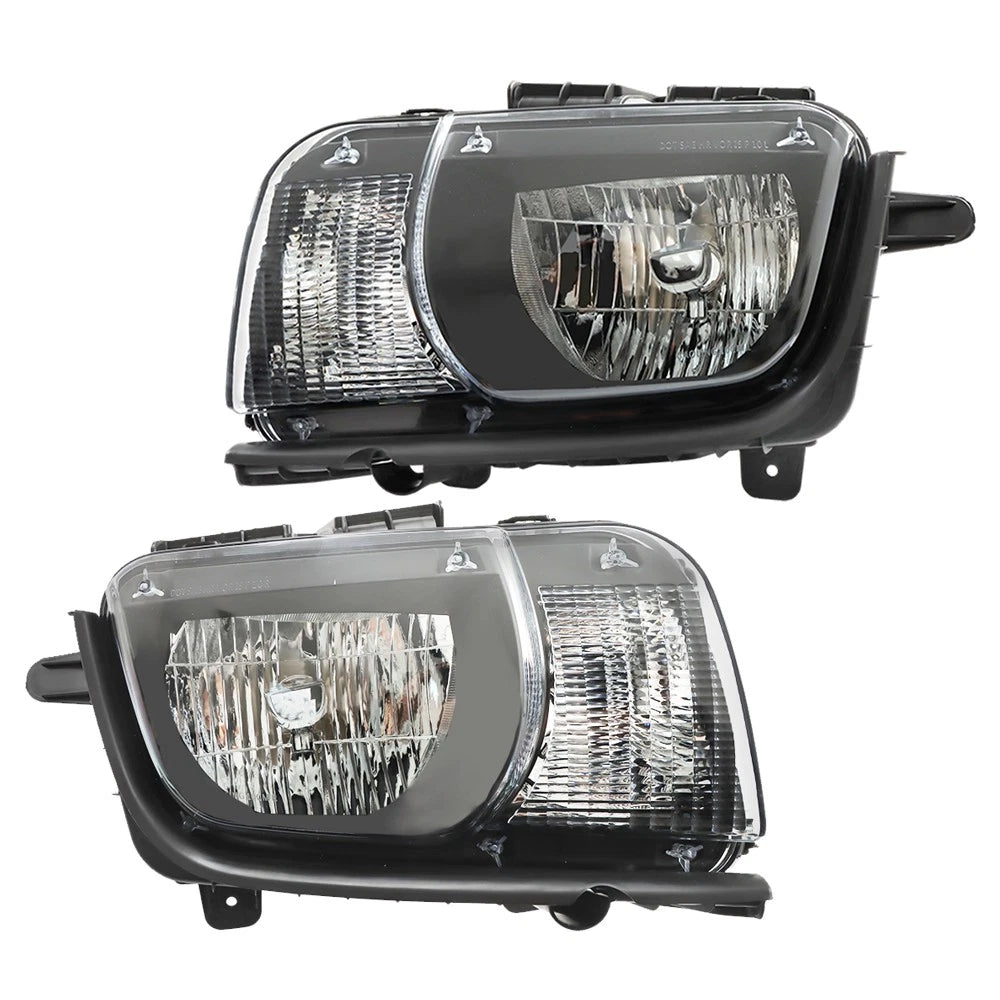 Set of 2 Front Headlight Assemblies for Chevy Camaro (2010–2013) Clear Lens