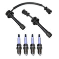 Denso 7mm Wire Set & 4 Double Platinum Spark Plugs for Kia 2.0L L4