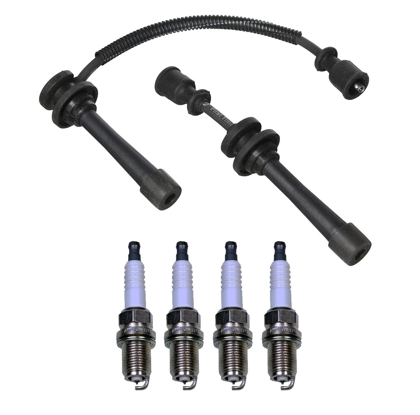 Denso 7mm Wire Set & 4 Double Platinum Spark Plugs for Kia 2.0L L4
