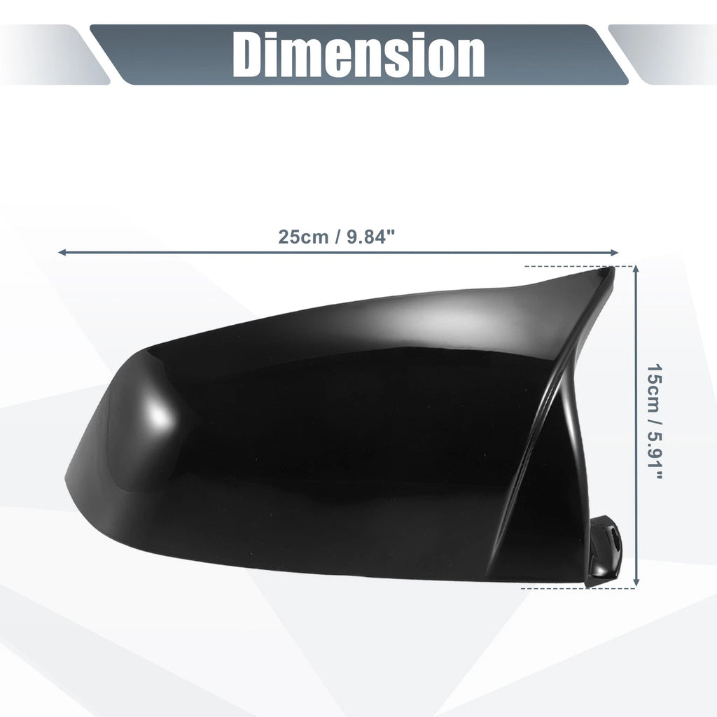 Pair Rearview Mirror Cover Cap Gloss Black for BMW 5 6 7 Series (F01 F02 F03)