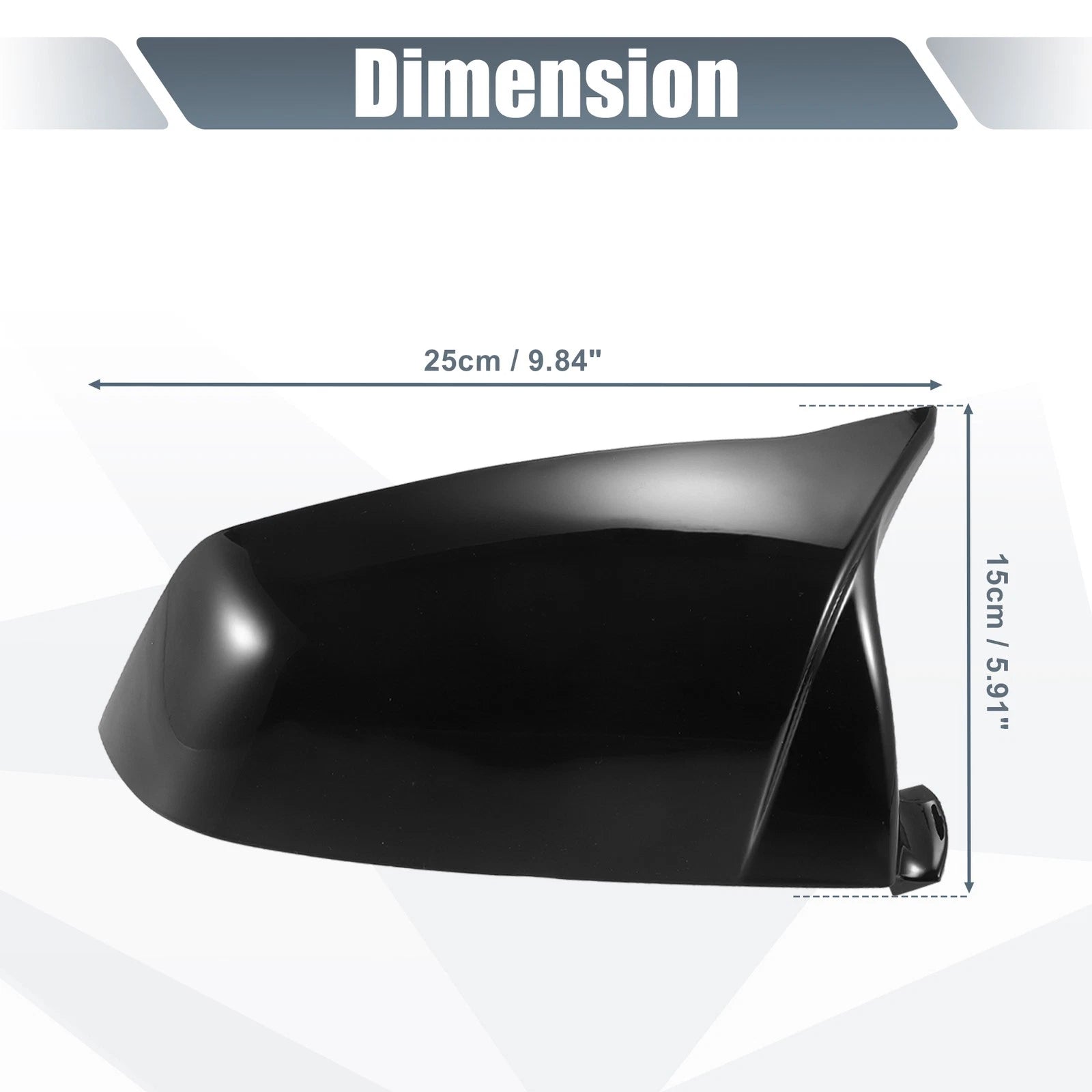 Pair Rearview Mirror Cover Cap Gloss Black for BMW 5 6 7 Series (F01 F02 F03)