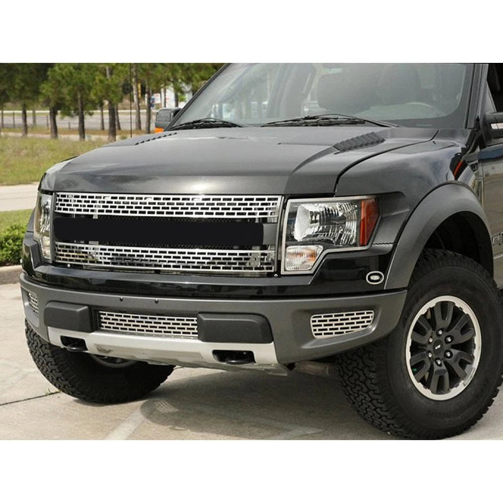 Stainless Steel Upper Front Grille Overlay for 2010-2014 Ford F-150 Raptor
