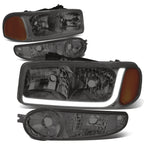 LED DRL Headlight Bumper Lamps Smoked Amber for GMC Sierra 1500 Denali (2002–2007)