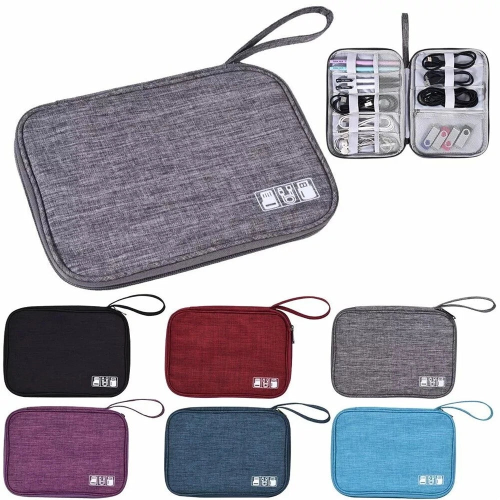 Travel Cable Bag Organizer for Electronics USB Case Cord Pouch (Universal)