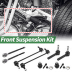 Set of 8 Front Suspension Kit Tie Rod Ends Sway Bar Links for Dodge