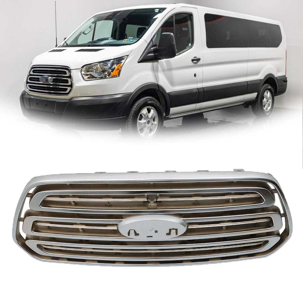 Front Bumper Upper Grille for Ford Transit 150/250/350 (2015–2019) Chrome