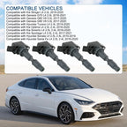 Set of 4 Ignition Coils for Hyundai Sonata, Santa Fe, Kia Optima, Sorento