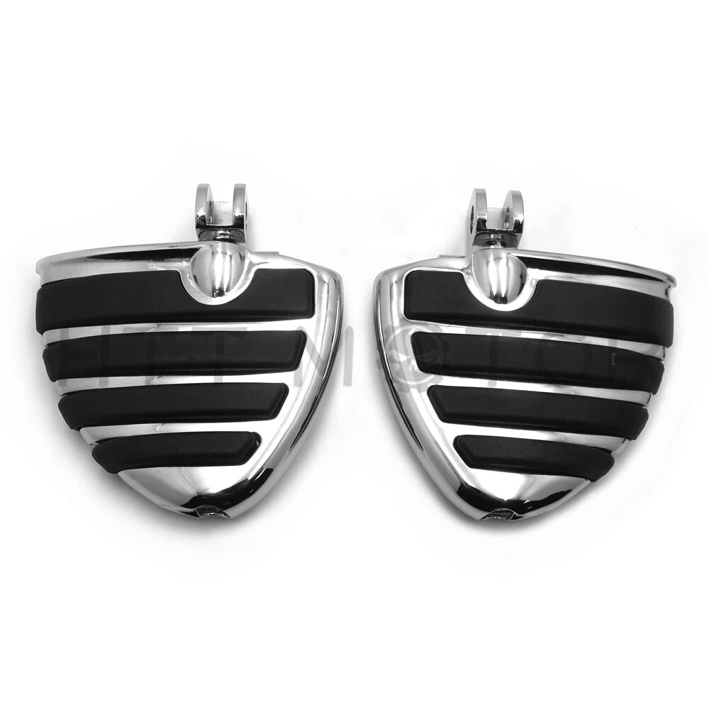 Chrome Wing Mini Floorboards w/ Adapters for Suzuki Marauder 1600 (2004–2006)