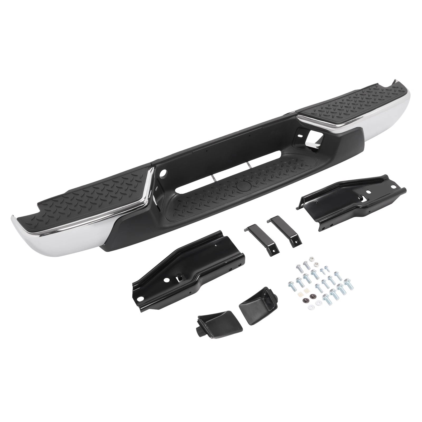 Rear Step Bumper Assembly for Chevy Colorado GMC Canyon (2004–2012) Chrome Black