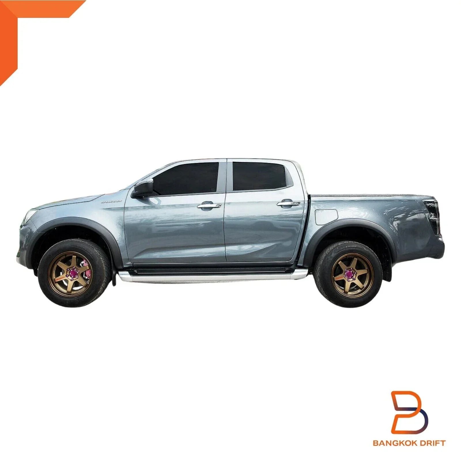 3" Slim Matte Black Fender Flares for Isuzu D-Max (2020-2023)