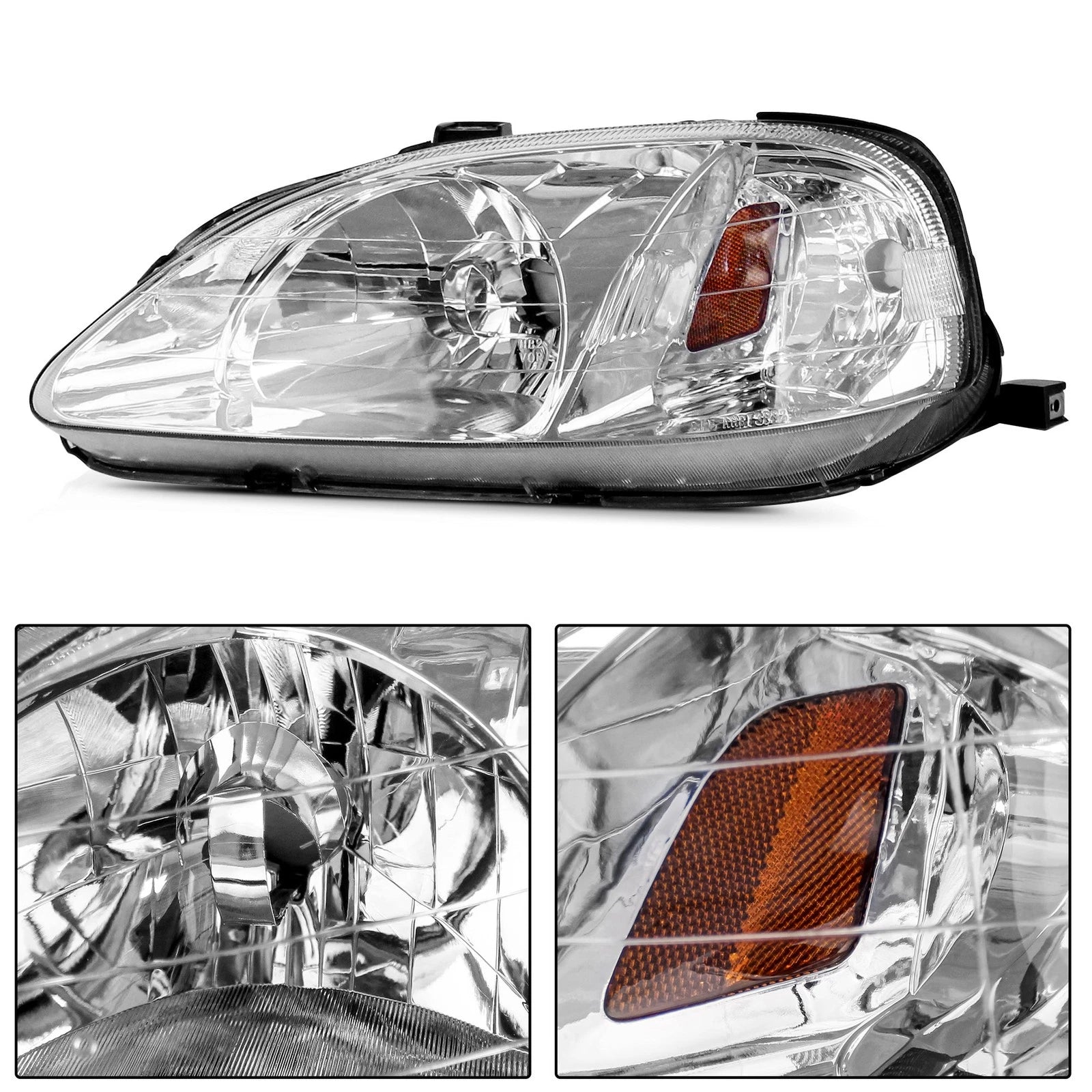 Pair Headlights for Honda Civic (1999-2000)