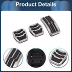 3X Foot Accelerator Pedal Covers for Ford Focus MK2 (2004–2011) Silver Tone