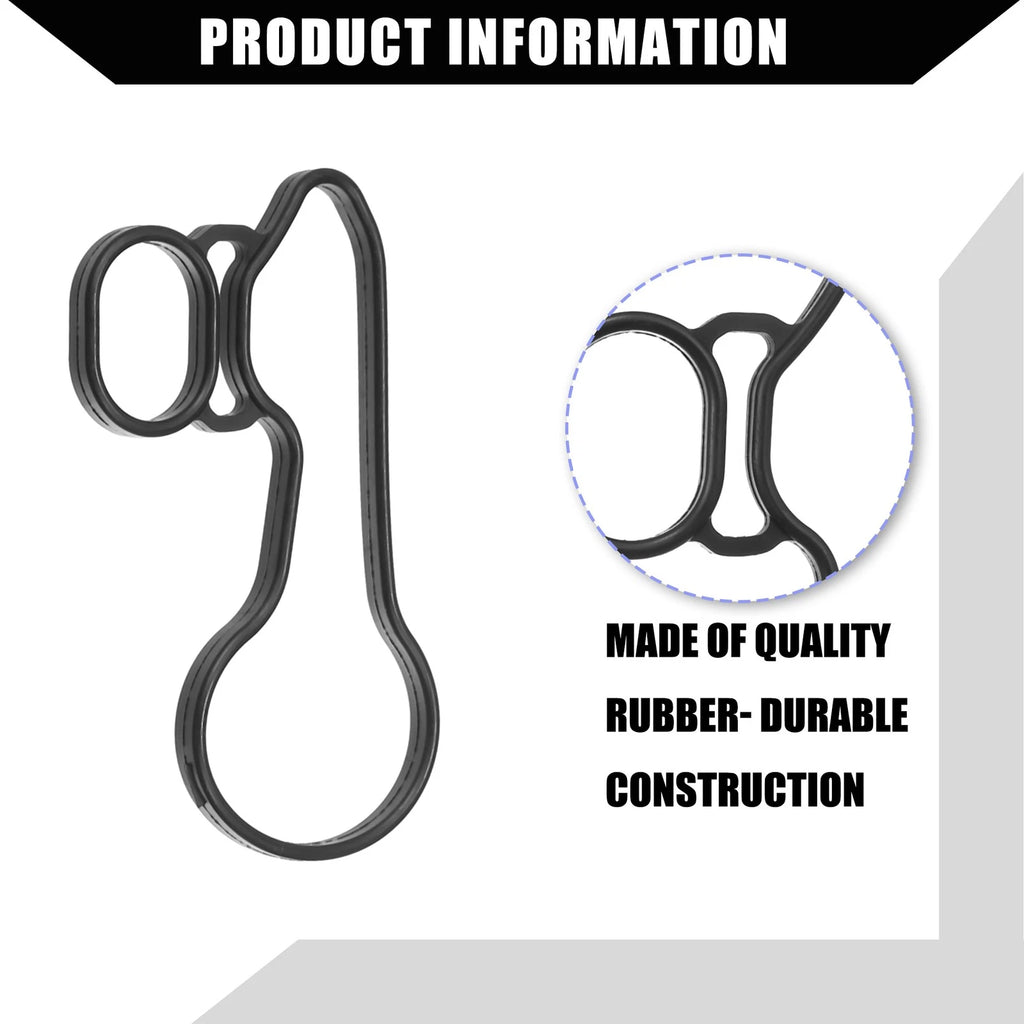 Set of 1 Oil Cooler Gasket for Buick Encore (2013–2021) No.55565385 Rubber Black