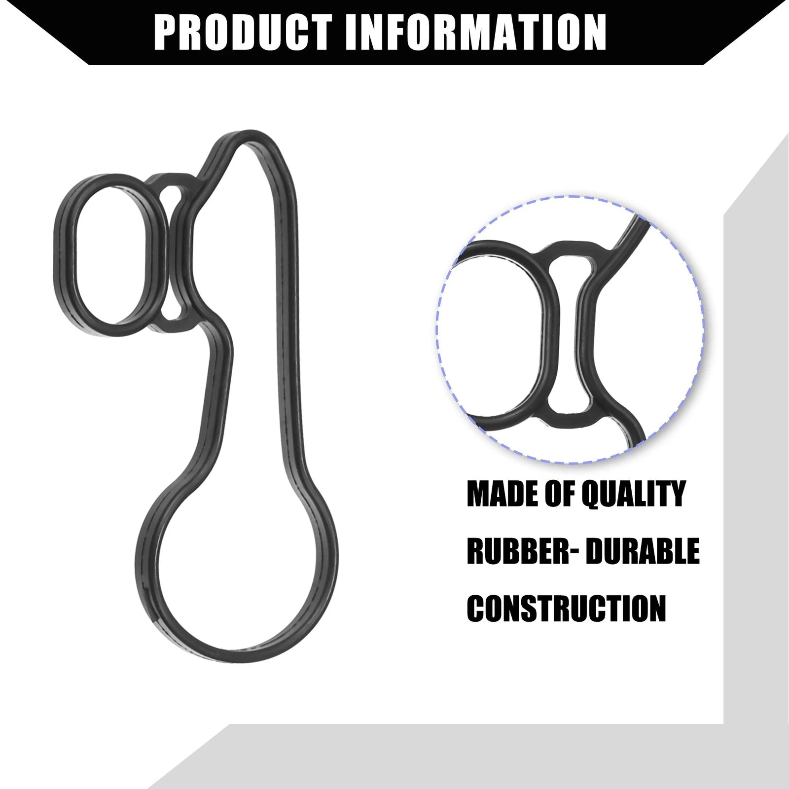Set of 1 Oil Cooler Gasket for Buick Encore (2013–2021) No.55565385 Rubber Black