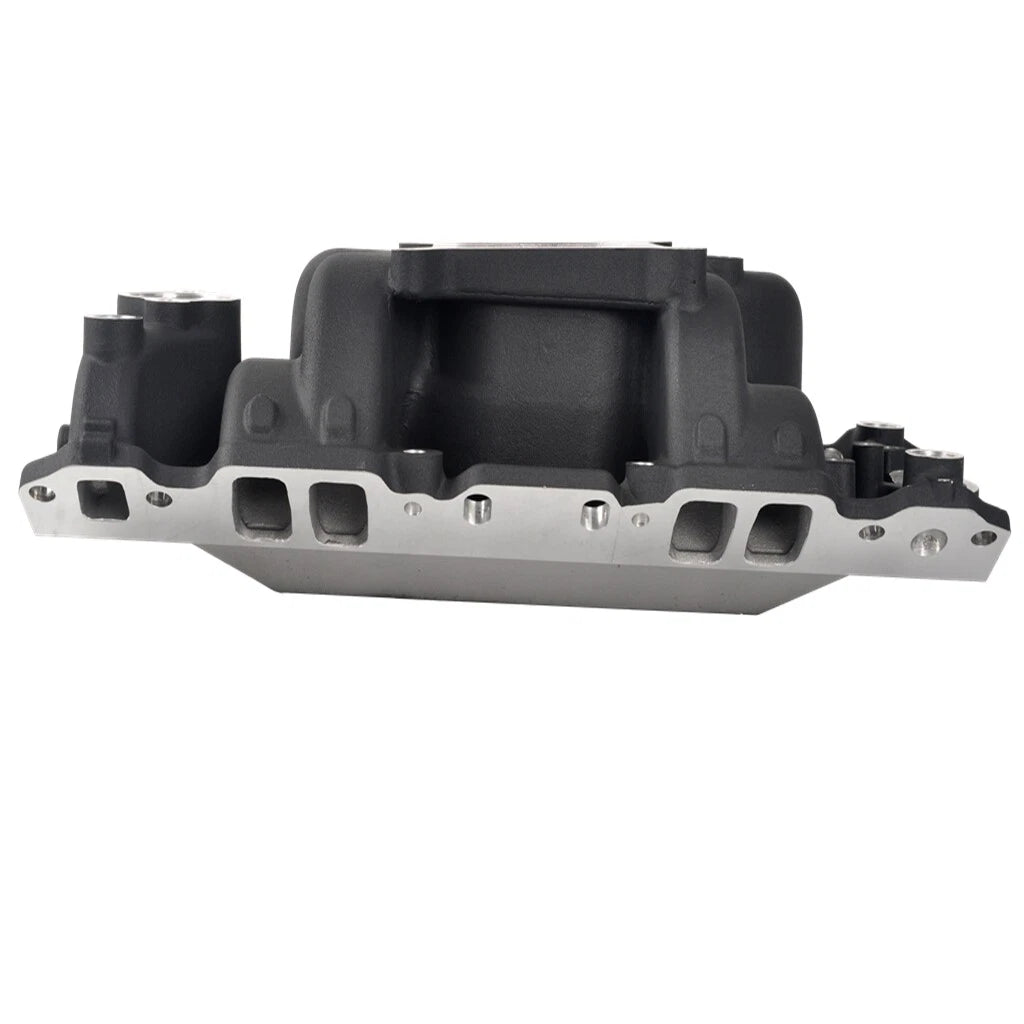 Intake Manifold Dual Plane Aluminum for SBC Chevy 350 400 (1955–1995) Black