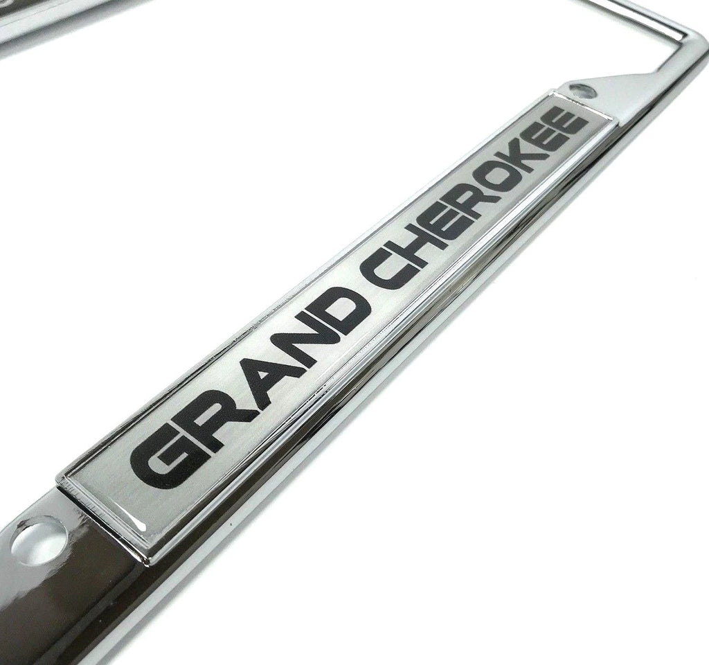 Chrome License Plate Frame with Emblem for Jeep Grand Cherokee (2011–2024)