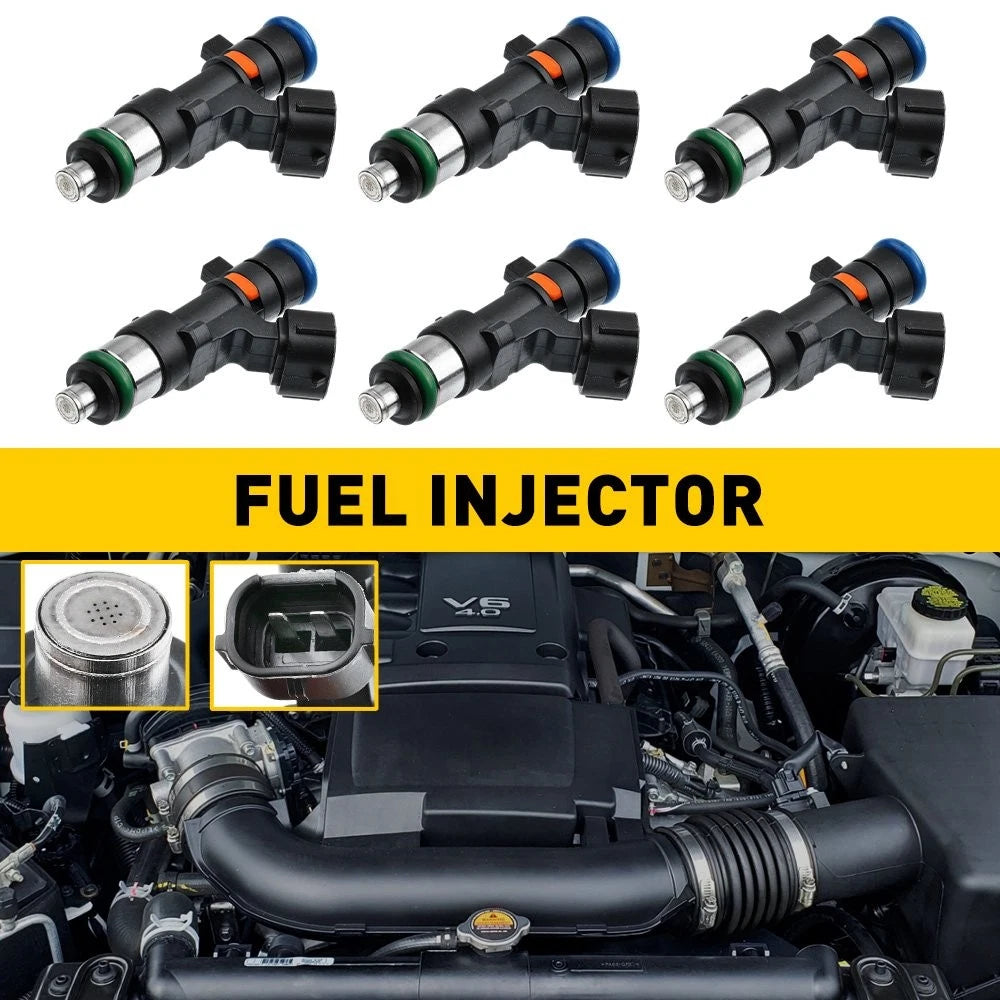 Set of 6 Fuel Injectors 16600-EA00A for Nissan Frontier 2.5L L4 (2005–2019)