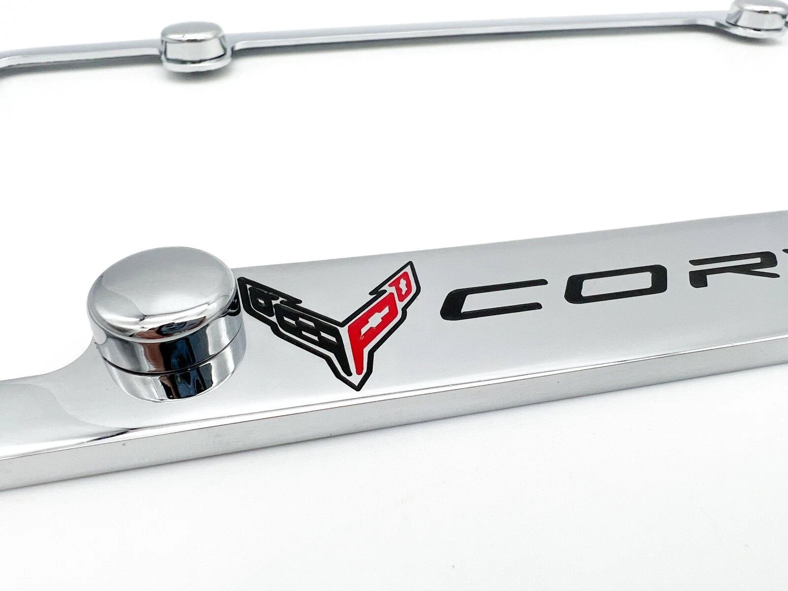 Notched Chrome License Plate Frame Replacement for Chevy C8 Corvette (2020–2024)