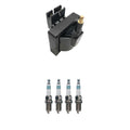 Hitachi Ignition Coil & 4 Denso Iridium Spark Plugs for Ford Probe (1993–1997)