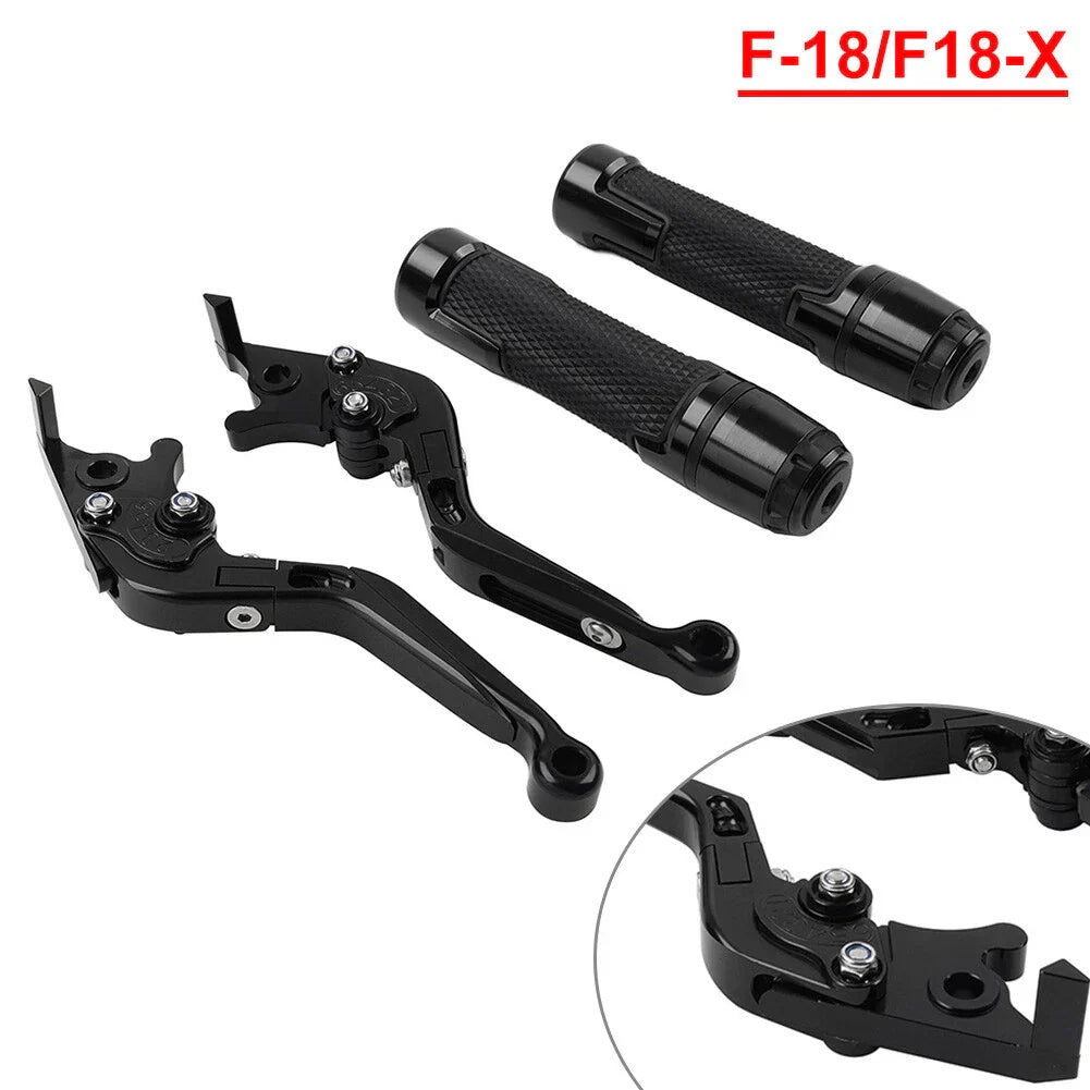 Black Extendable Brake Clutch Levers Grips Set for BMW C650GT C600 (2012-2016)