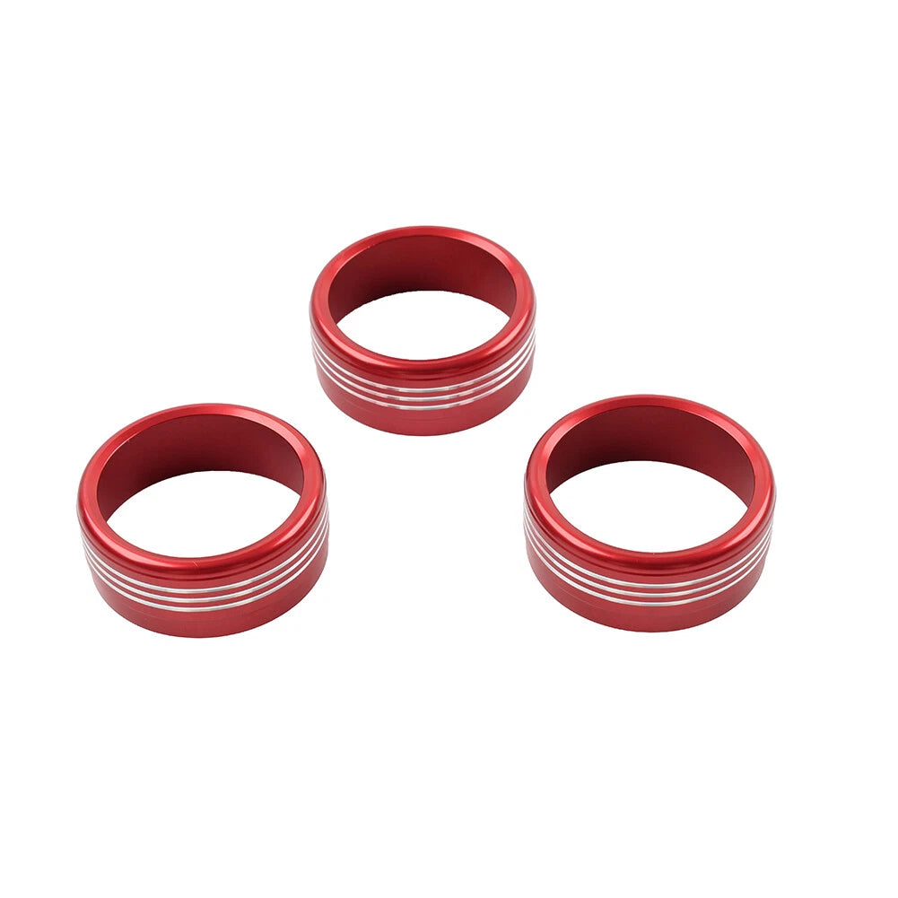 Set of 2 Red AC Climate Control Knob Ring Covers for Subaru Forester XV Crosstrek WRX