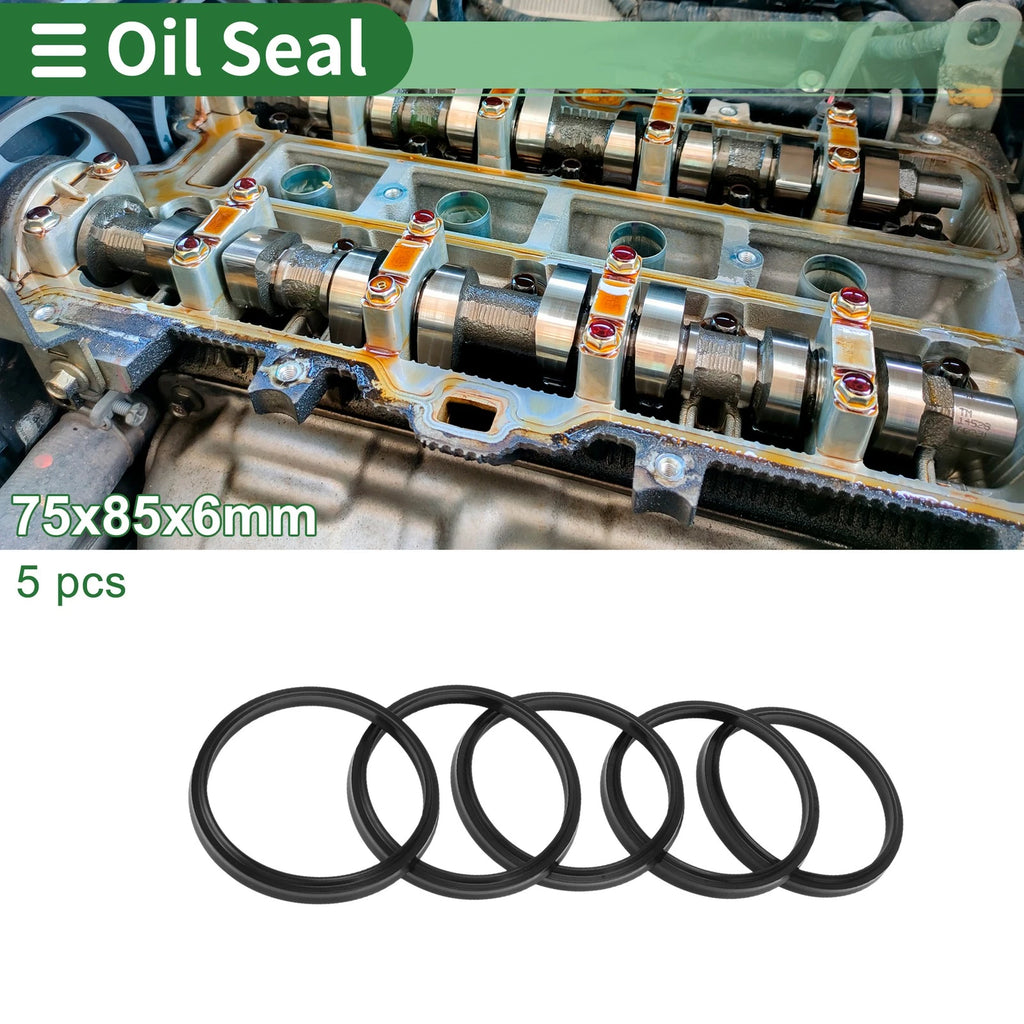 Set of 5 Oil Seal Rotary Shaft Seal NBR Rubber 75x85x6mm
