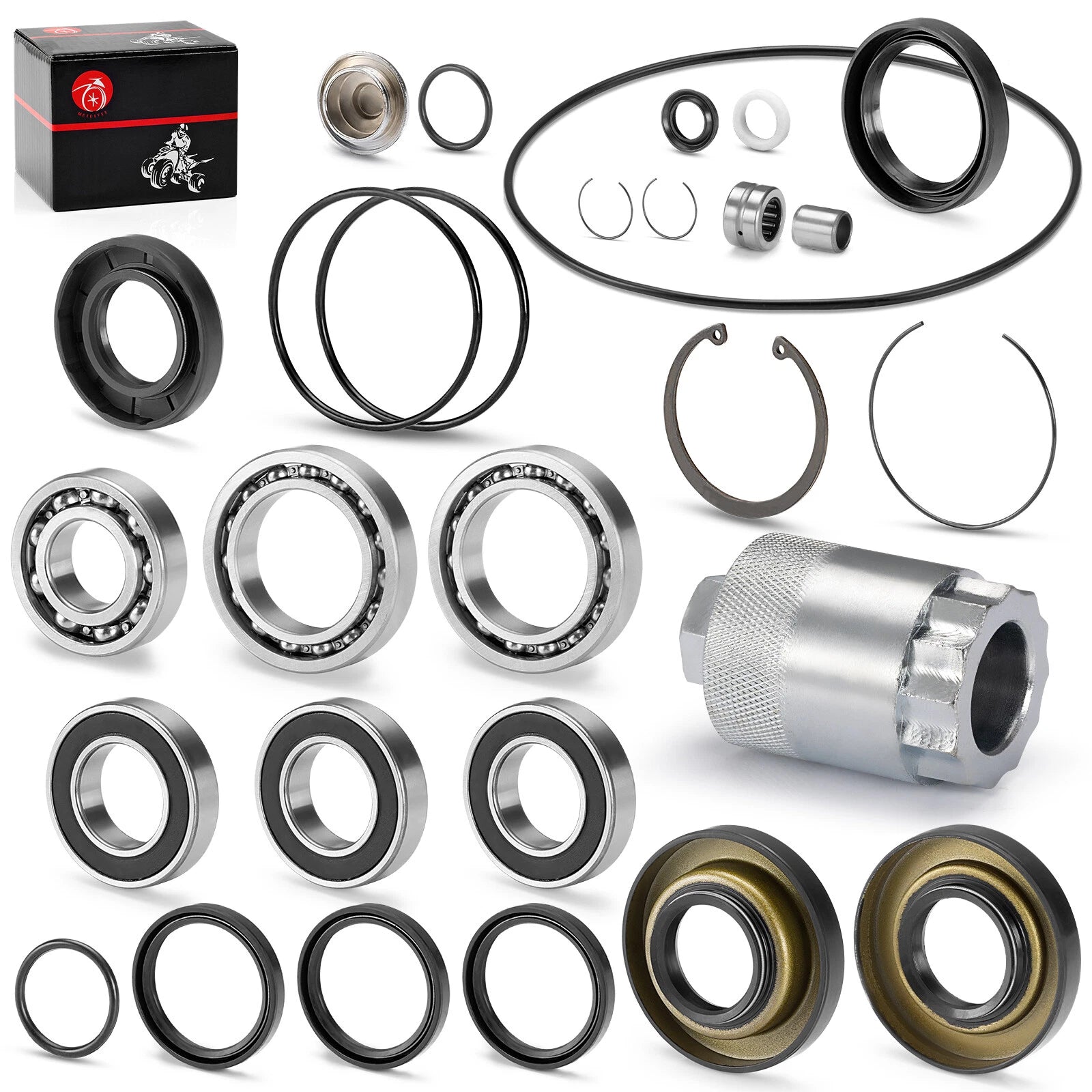 Rear Differential Axle Bearing Seal Kit for Honda Recon 250 TRX250 (1997–2023)