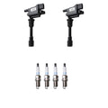 Set of 2 Ignition Coils & Denso Platinum Spark Plugs for Mazda Protege (1999–2003)