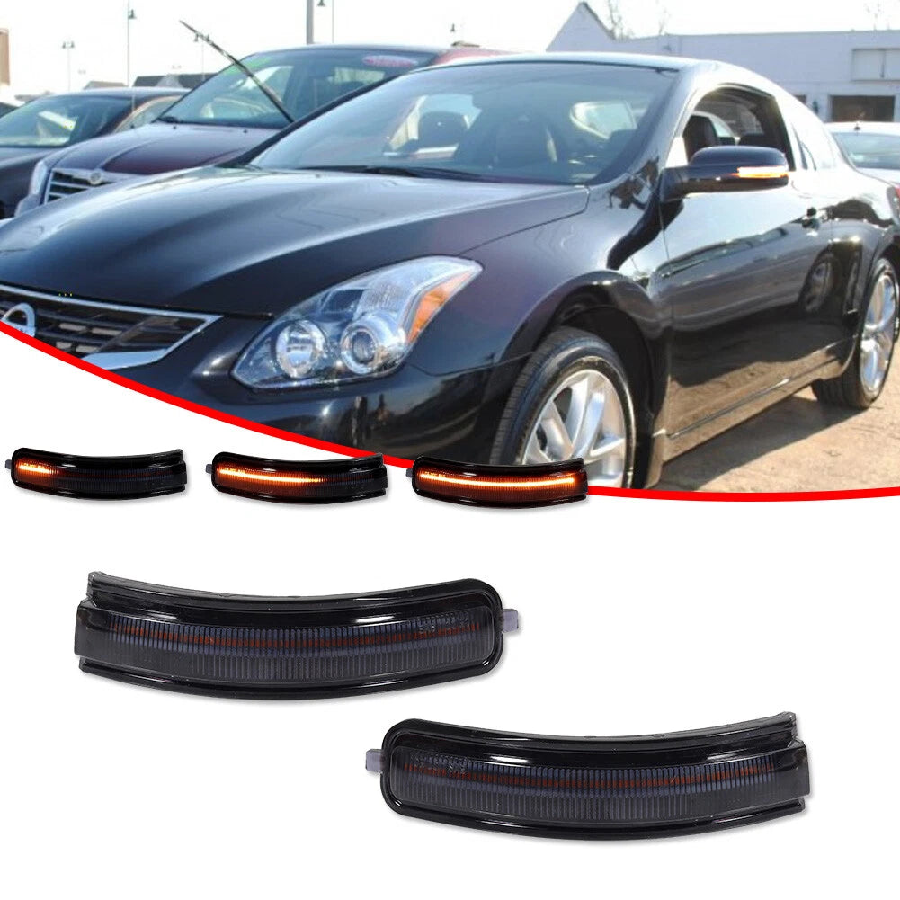 Smoke Sequential Amber LED Side Mirror Signal Lights for Nissan Maxima (2009–2014)