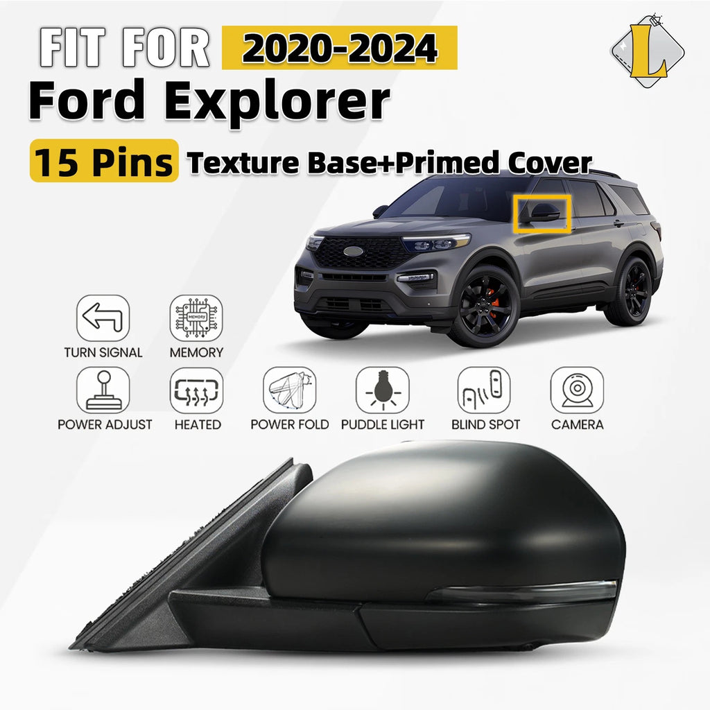 Side Mirror for Ford Explorer (2020–2024) Power w/Turn Signal & BSD Left 15 Pin