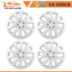 Set of 4 Wheel Covers 15" Snap-On Full Silver Hub Caps for All Vehicles