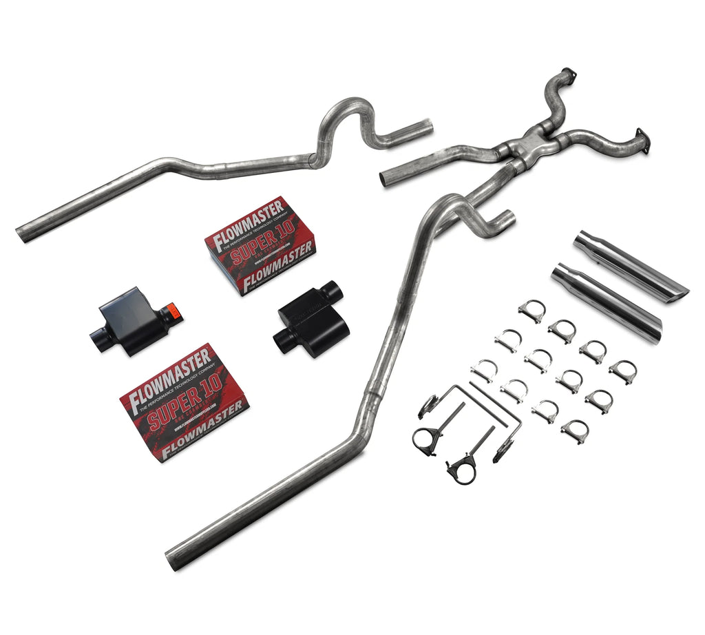 2.5" Dual Exhaust for Ford Crown Victoria P71 (2004–2011) - Flowmaster Super 10, Rolled Tips