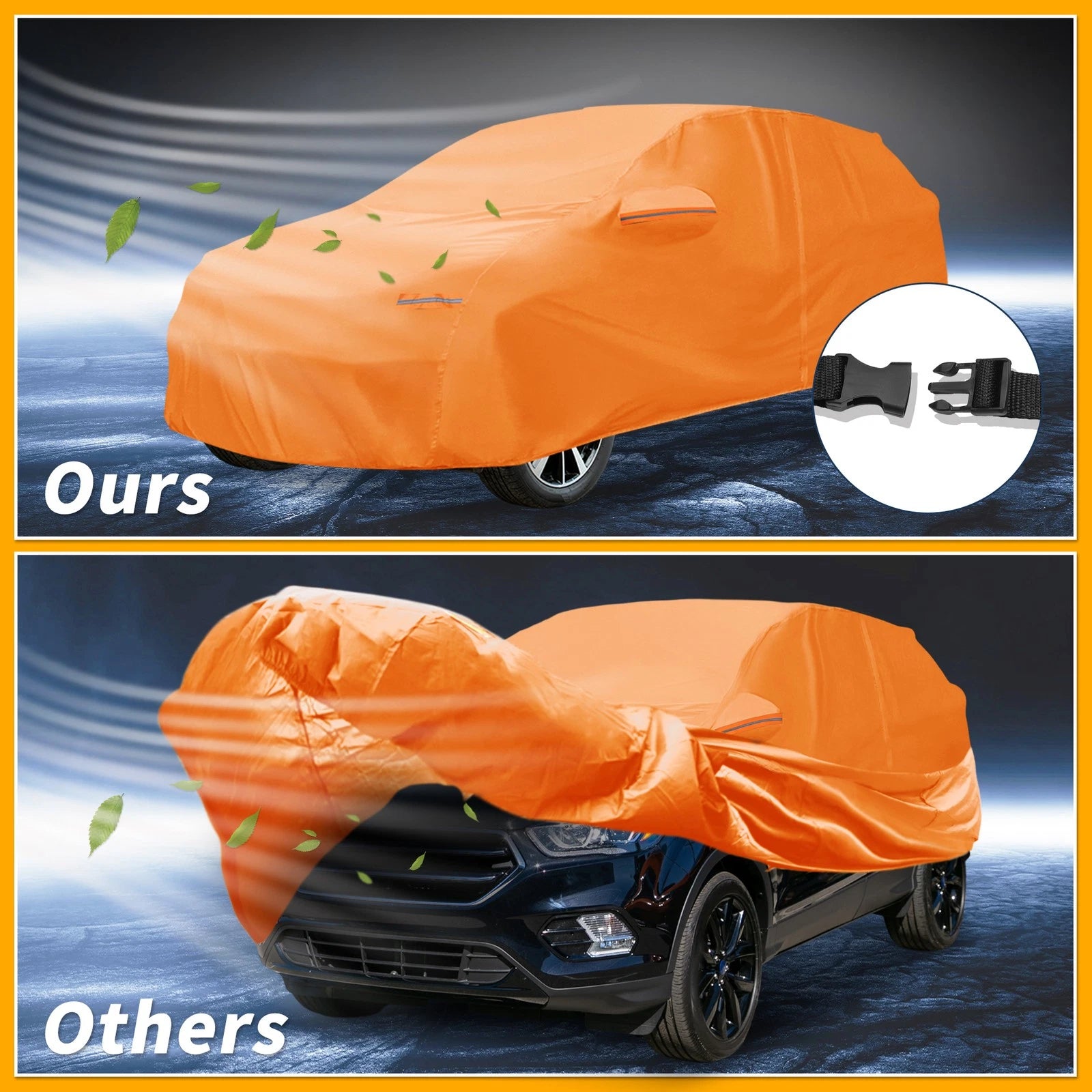 Waterproof Car Cover for Ford Escape (2013–2023) - Orange Cotton, Zipper