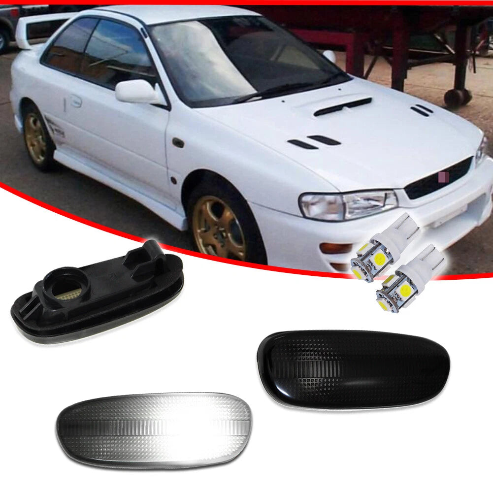 Smoked White LED Side Marker Signal Lights for Subaru Impreza (1993–2001)