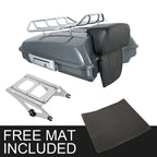 Trunk Backrest Pad Mount Rack for Harley Touring (2014–2026) Gunship Gray